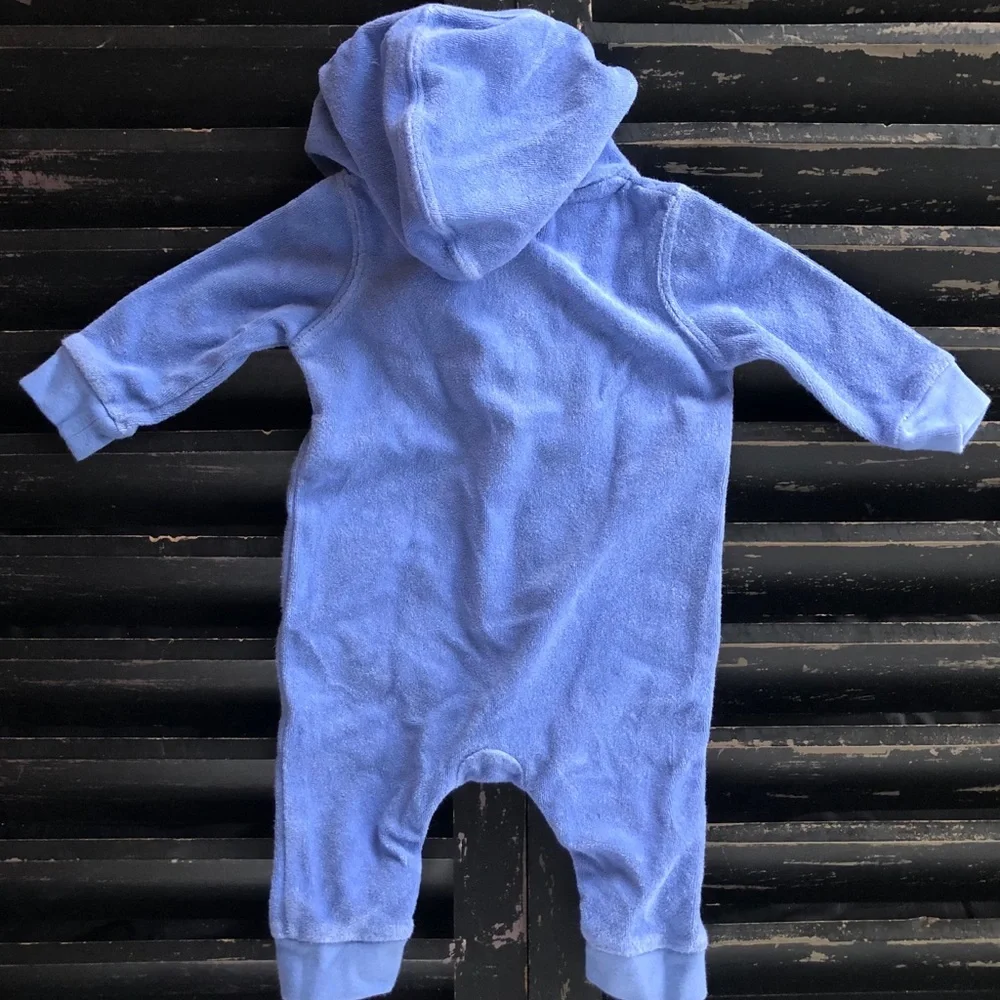 RALPH LAUREN Cotton Blend Terry Hooded Coverall